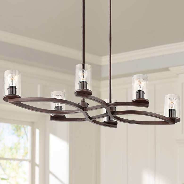 Image 1 Fairport 43 inch Wide Bronze Kitchen Island Light Chandelier