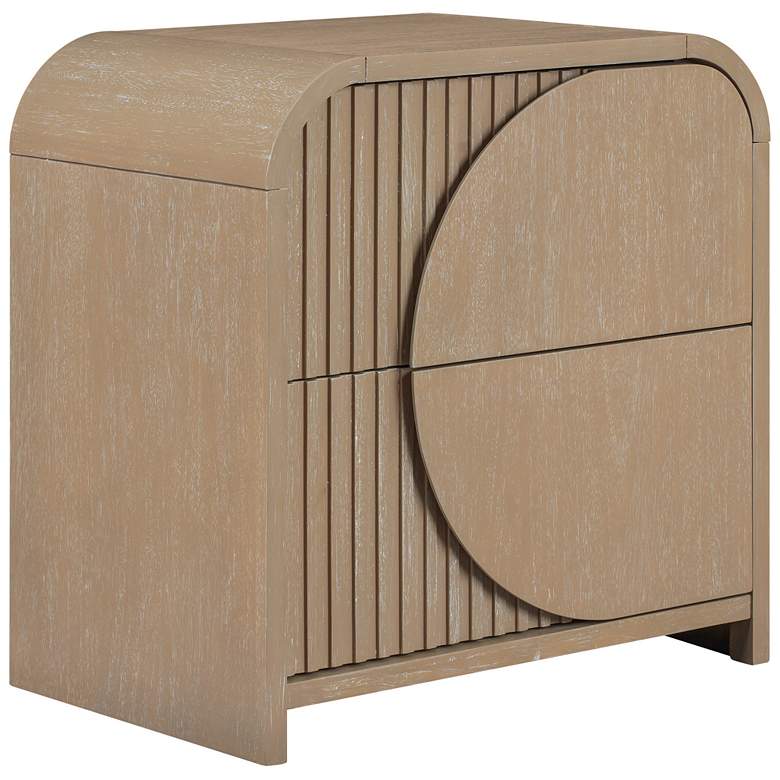 Image 1 Fairstone Natural 2-Drawer Boho Nightstand with Soft Closing Drawers