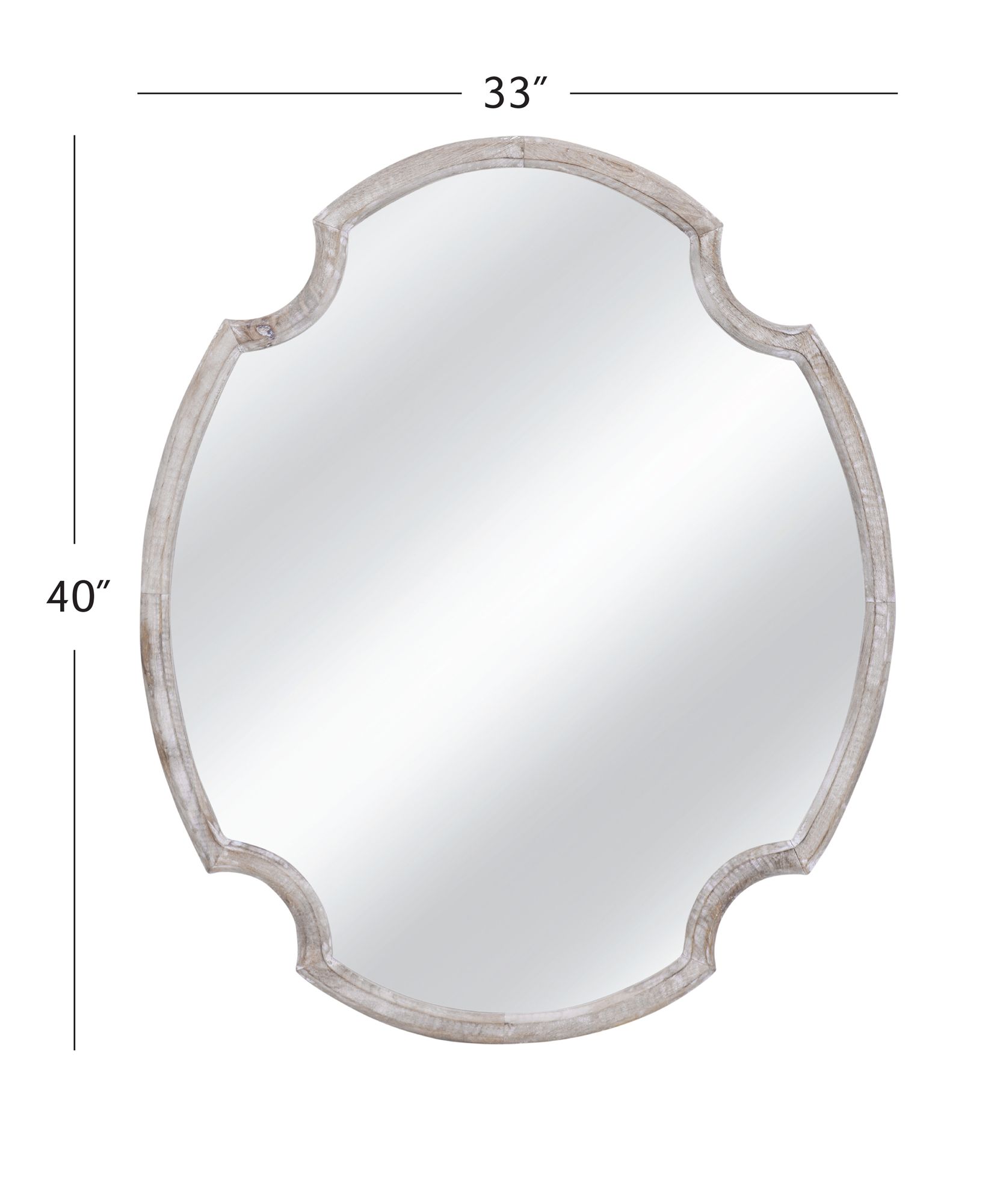 Image 4 Fairvale 40"W x 33"H White Wash Wall Mirror more views