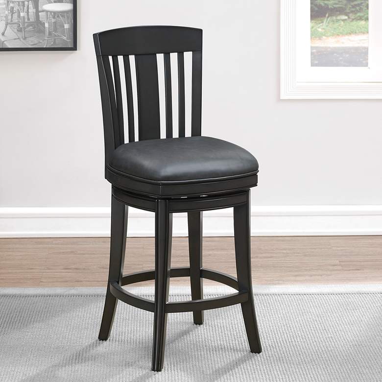 Image 1 Fairview 26" Graphite Bonded Leather Swivel Counter Stool