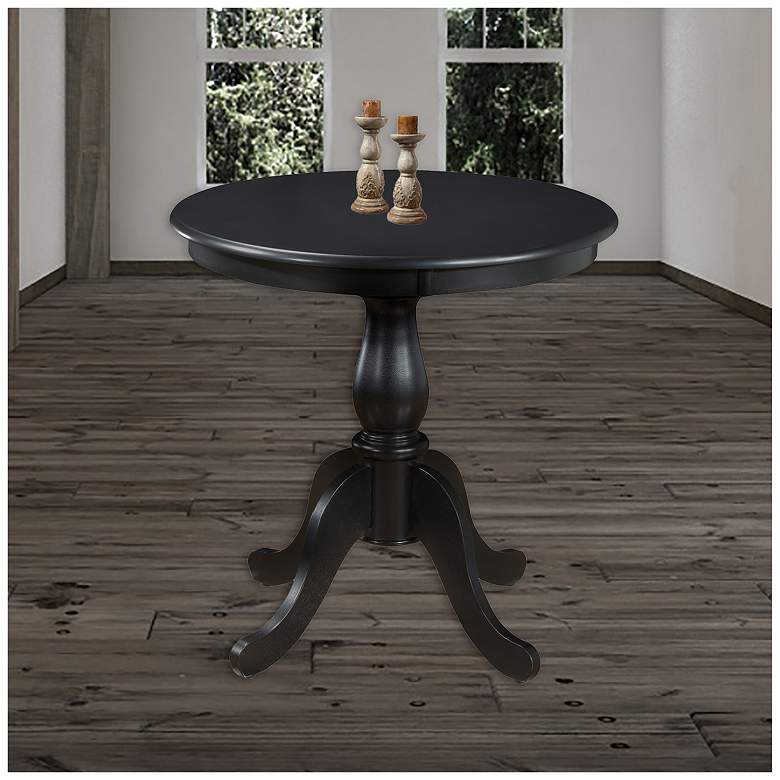 Image 6 Fairview 30" Antique Black Round Pedestal Dining Table more views