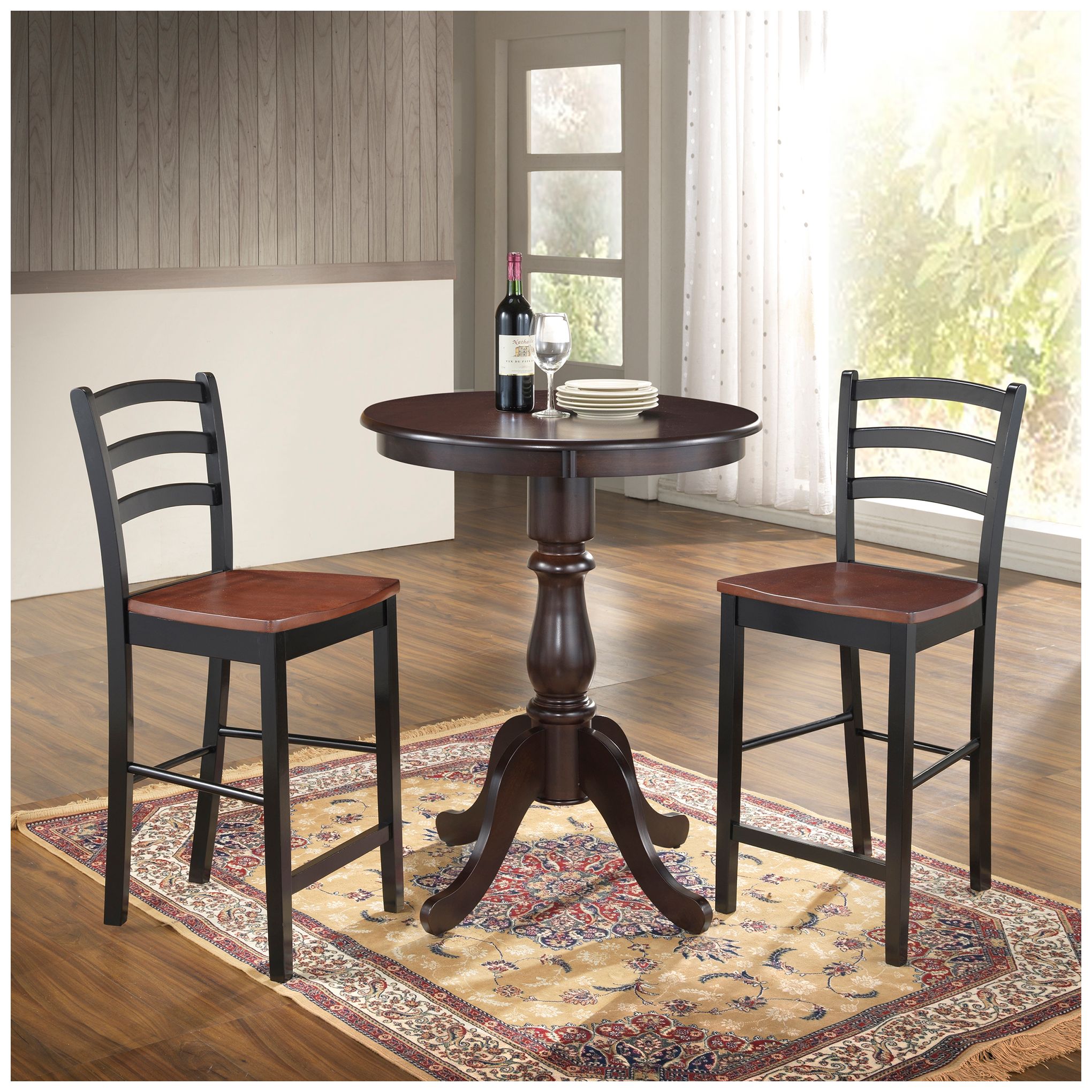 Image 5 Fairview 30" Espresso Round Pedestal Bar Table more views