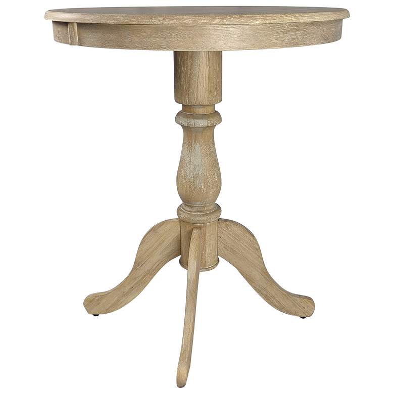 Image 2 Fairview 30" Natural Driftwood Round Pedestal Bar Table more views