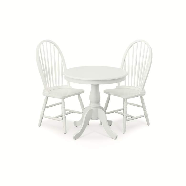 Image 4 Fairview 30" White Round Pedestal Dining Table more views