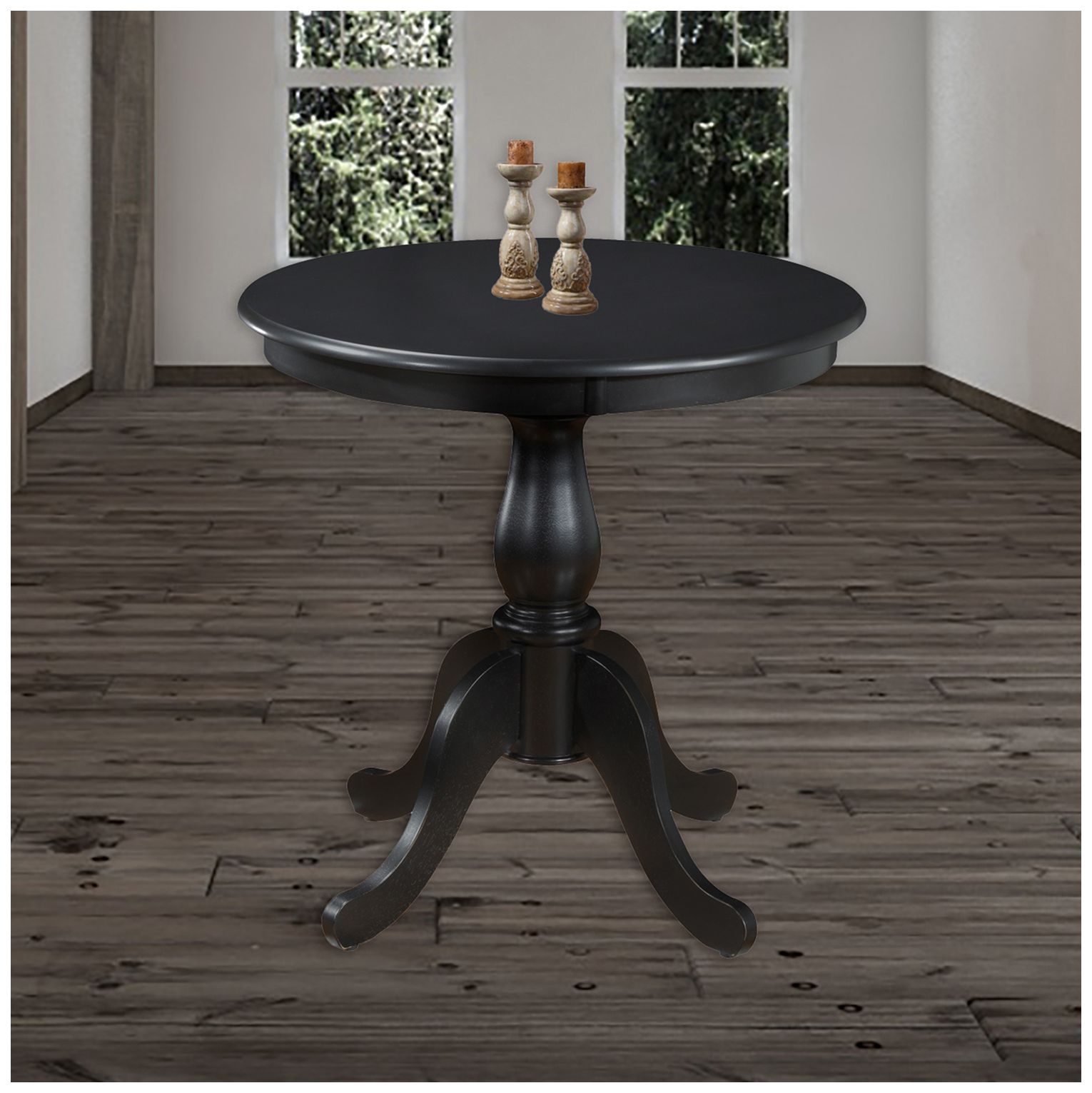 Image 6 Fairview 30" Wide Antique Black Round Pedestal Dining Table more views