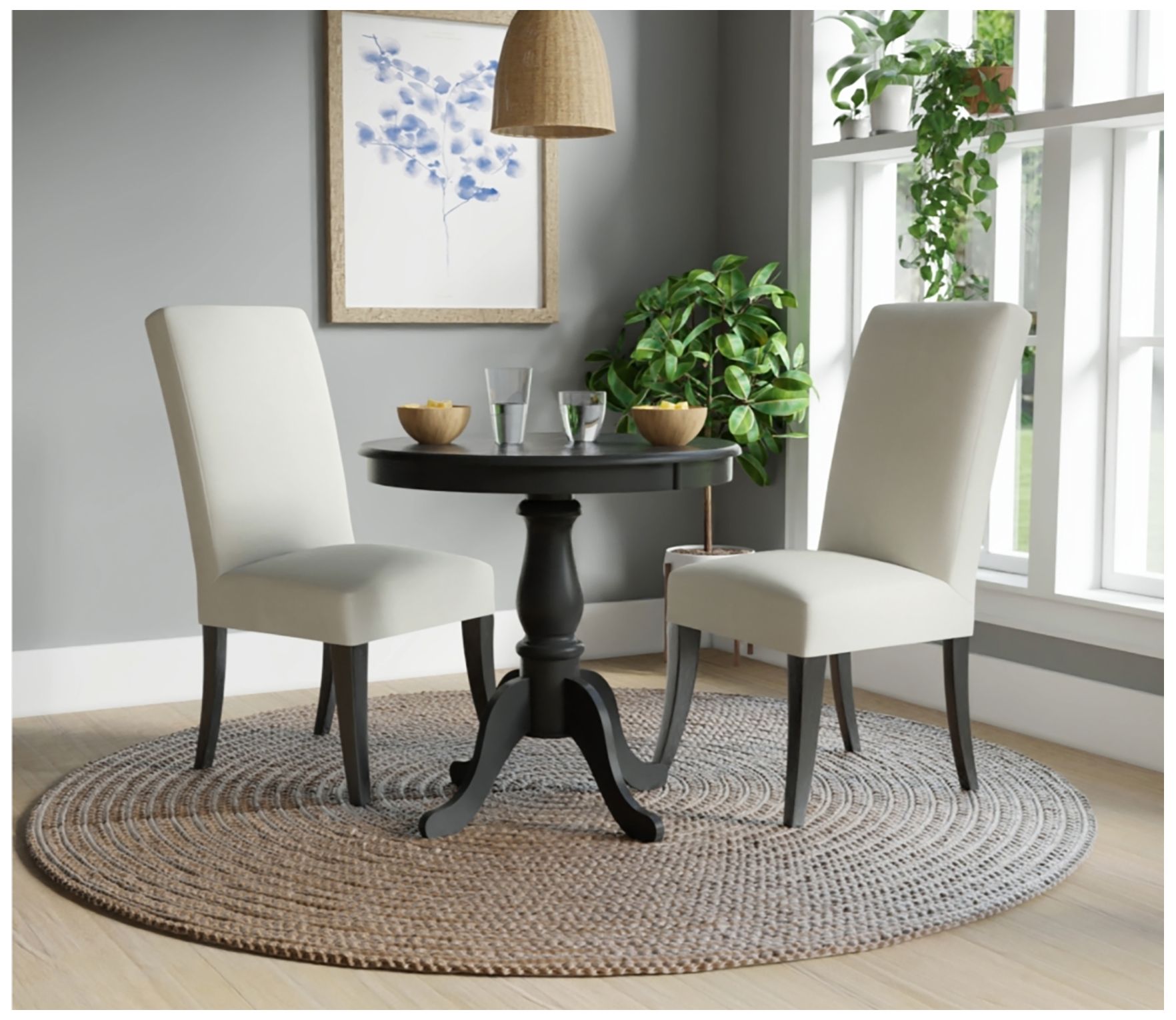 Fairview 30" Wide Antique Black Round Pedestal Dining Table