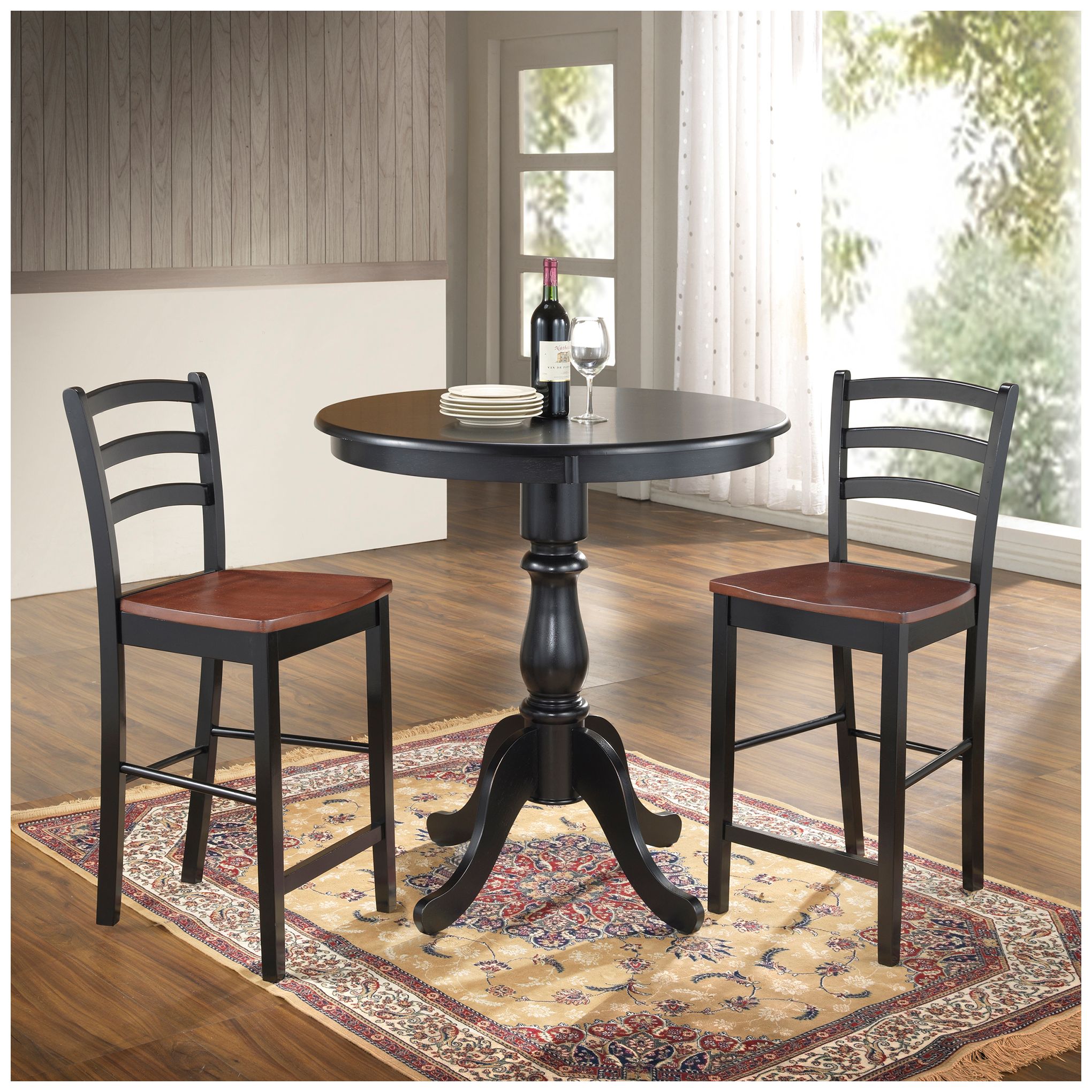 Image 6 Fairview 36" Antique Black Round Pedestal Bar Table more views