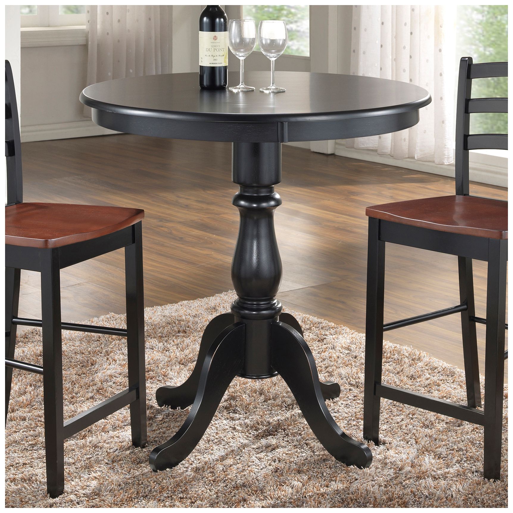 Image 7 Fairview 36" Antique Black Round Pedestal Bar Table more views