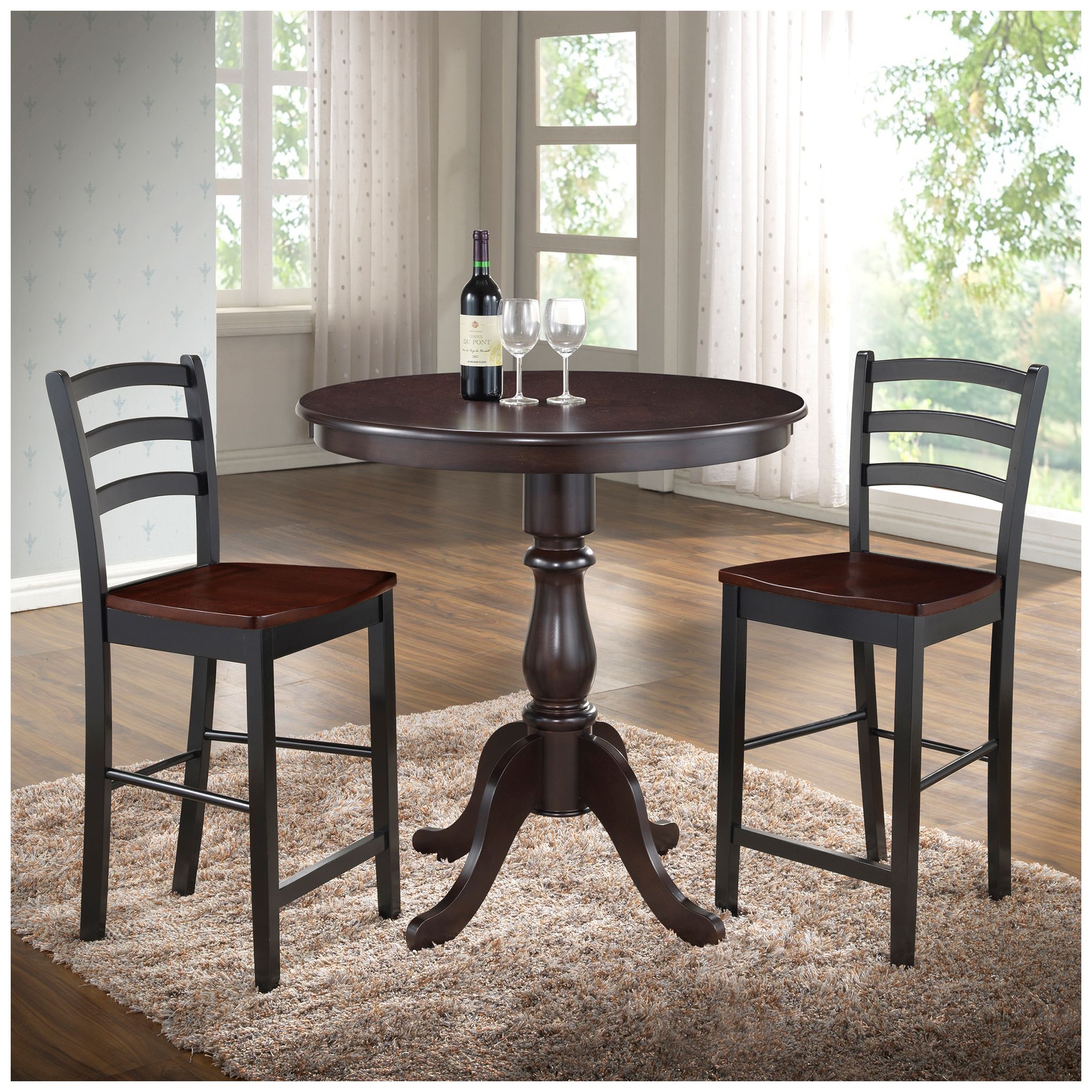 Image 4 Fairview 36" Espresso Round Pedestal Bar Table more views