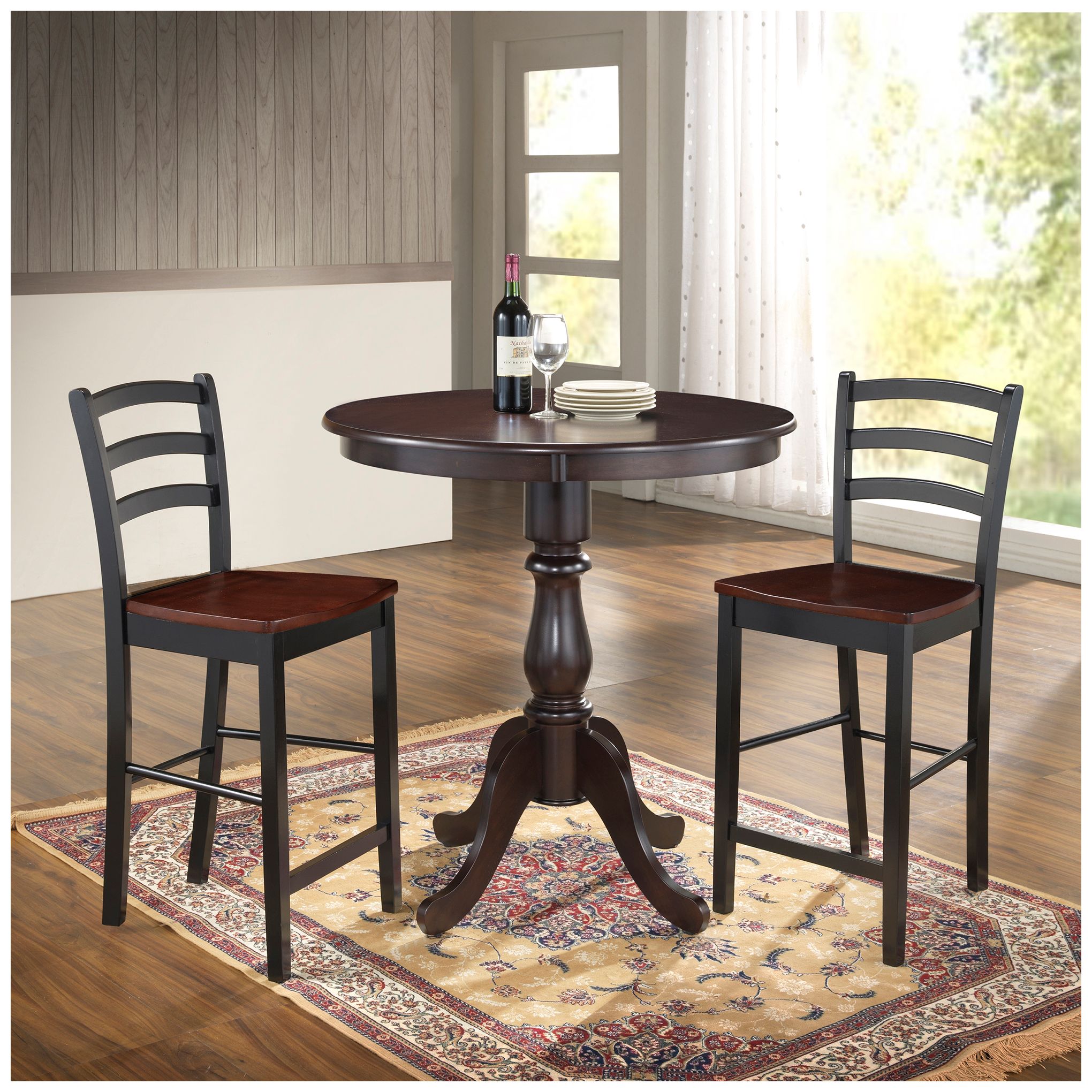 Image 5 Fairview 36" Espresso Round Pedestal Bar Table more views
