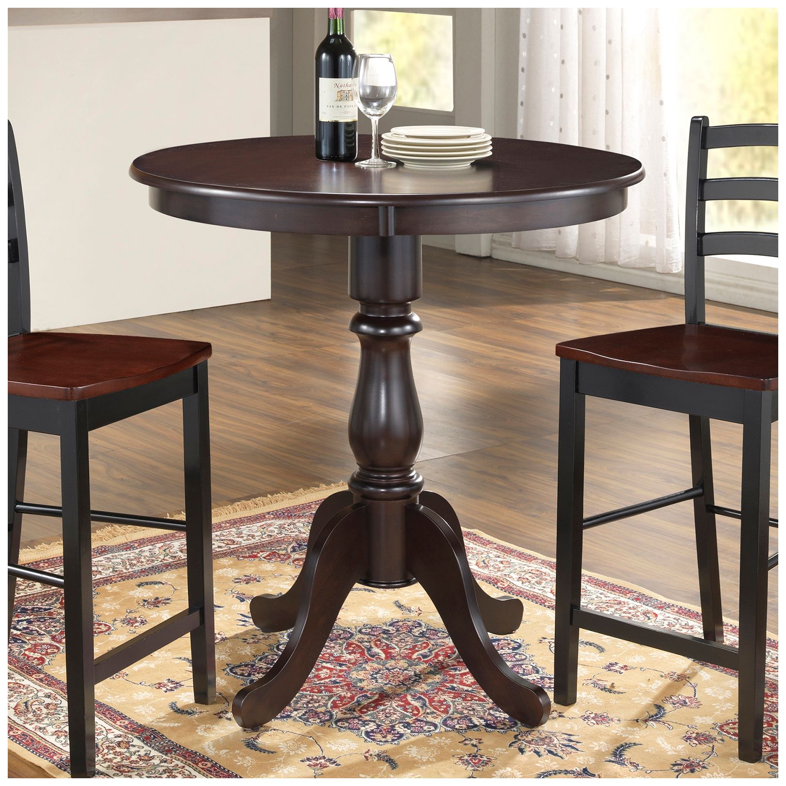 Image 7 Fairview 36" Espresso Round Pedestal Bar Table more views