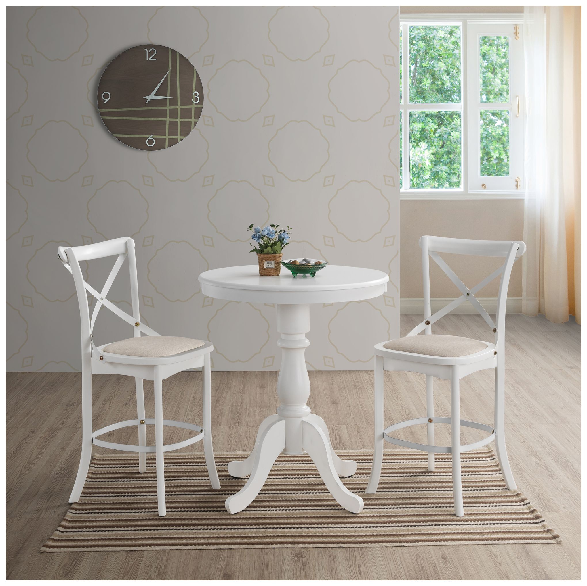 Image 4 Fairview 36" White Round Pedestal Bar Table more views