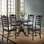 3_Fairview 36" Wide Antique Black Round Pedestal Dining Table more views