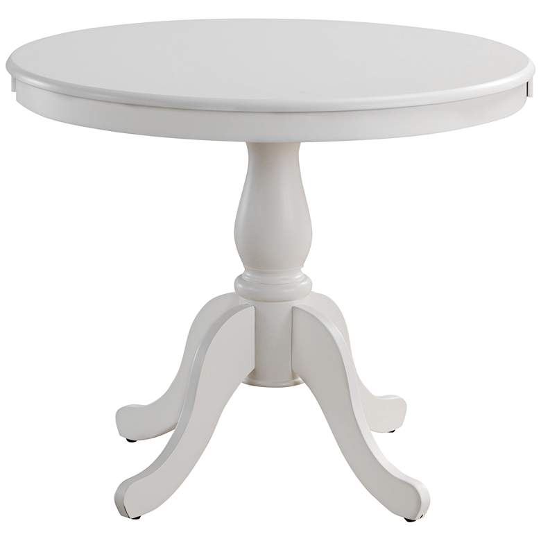Image 1 Fairview 36" Wide Pure White Round Wood Pedestal Dining Table