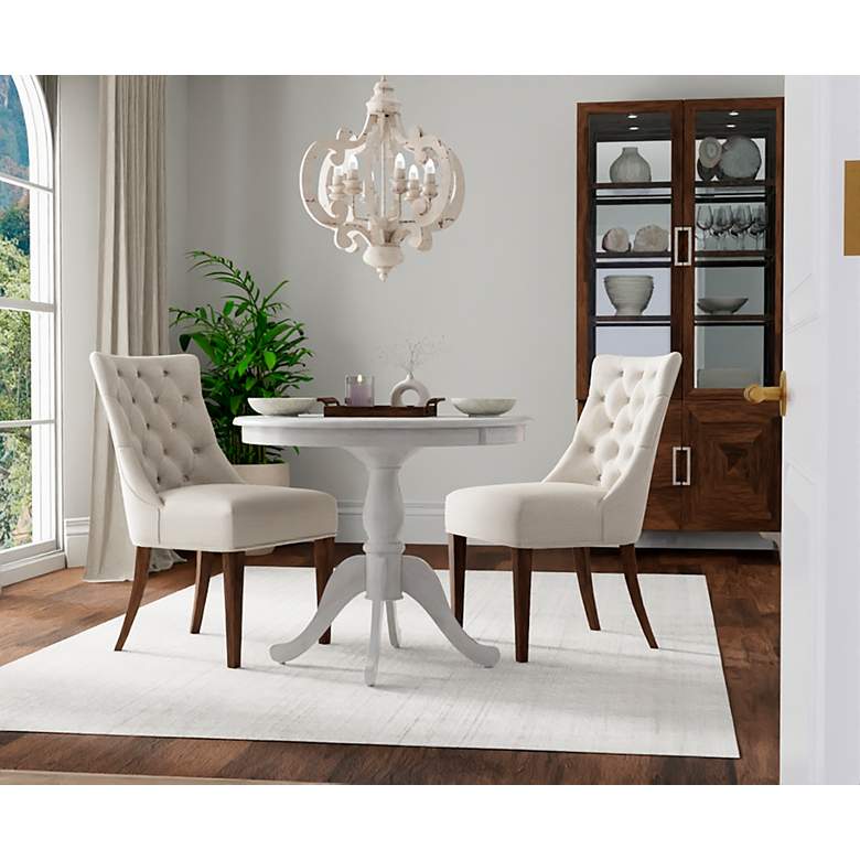 Image 5 Fairview 36" Wide White-Washed Wood Pedestal Dining Table more views