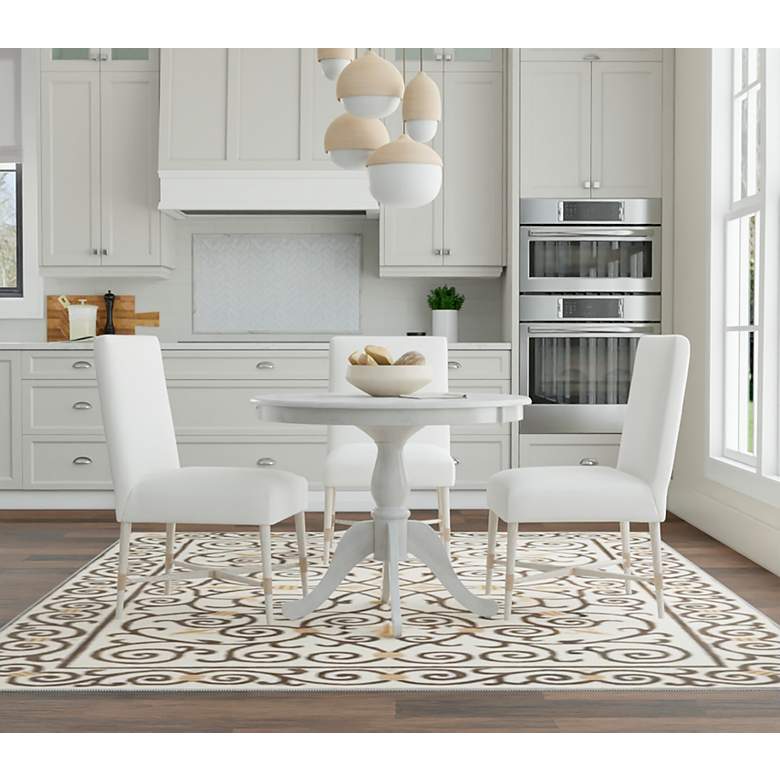 Image 7 Fairview 36" Wide White-Washed Wood Pedestal Dining Table more views
