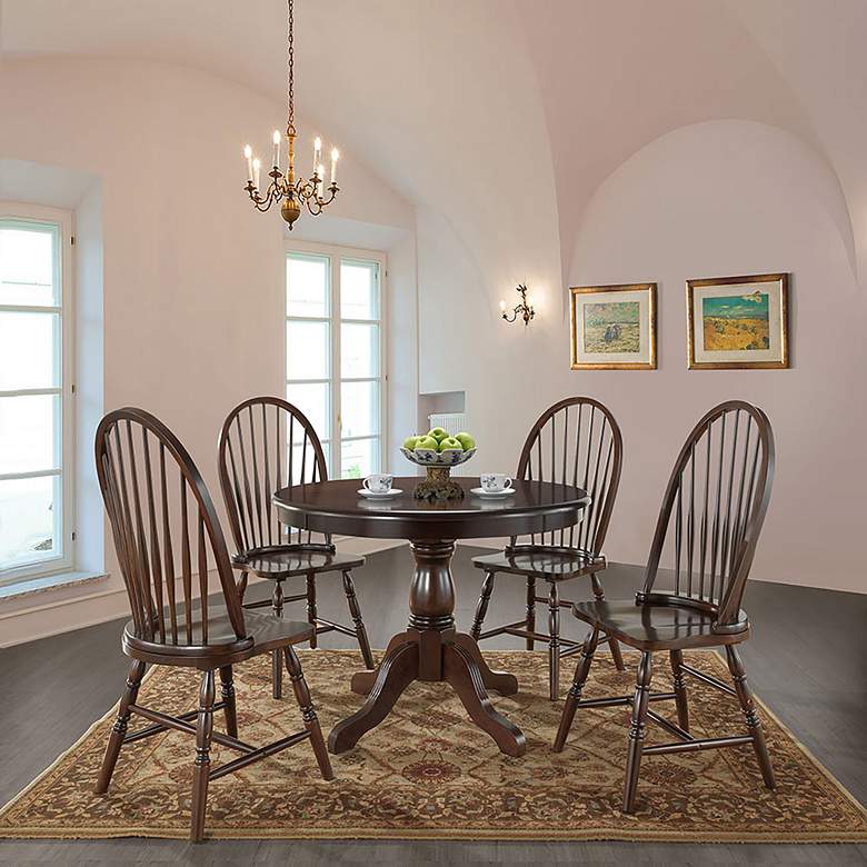 Image 1 Fairview 42" Wide Espresso Round Wood Pedestal Dining Table