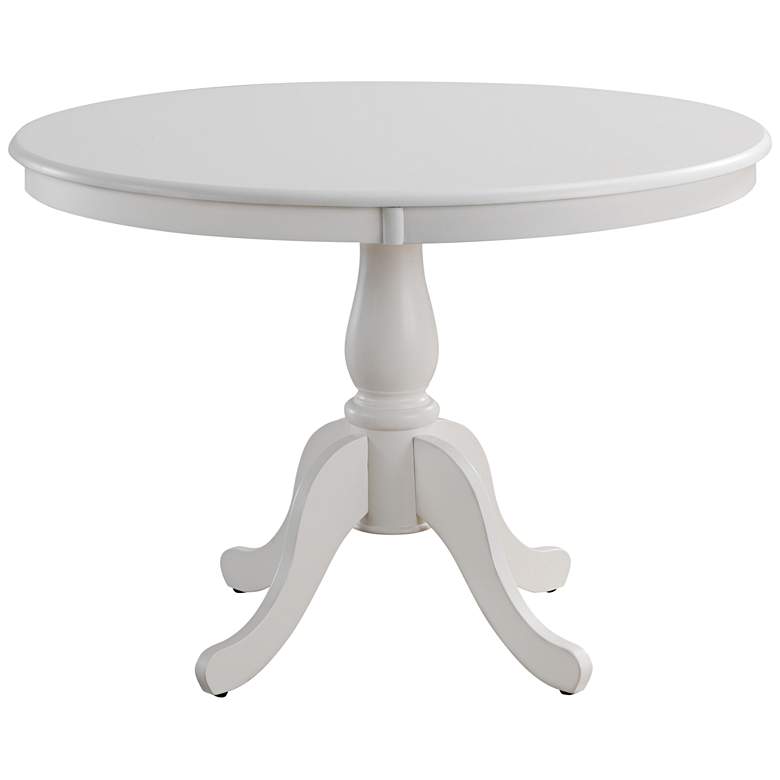 Image 2 Fairview 42" Wide Pure White Round Wood Pedestal Dining Table