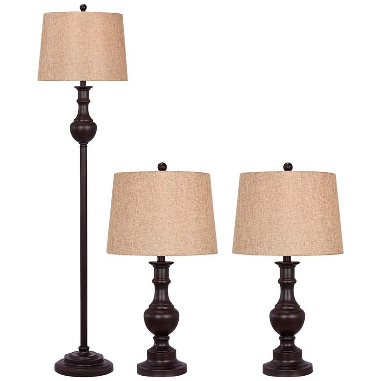 Image 1 Fairway Oil Rubbed Bronze 3-Piece Floor and Table Lamp Set