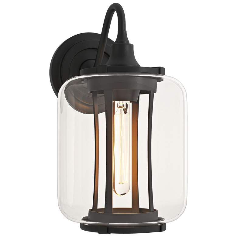 Image 1 Fairwinds 12.4" High Coastal Black Outdoor Sconce With Clear Glass Sha