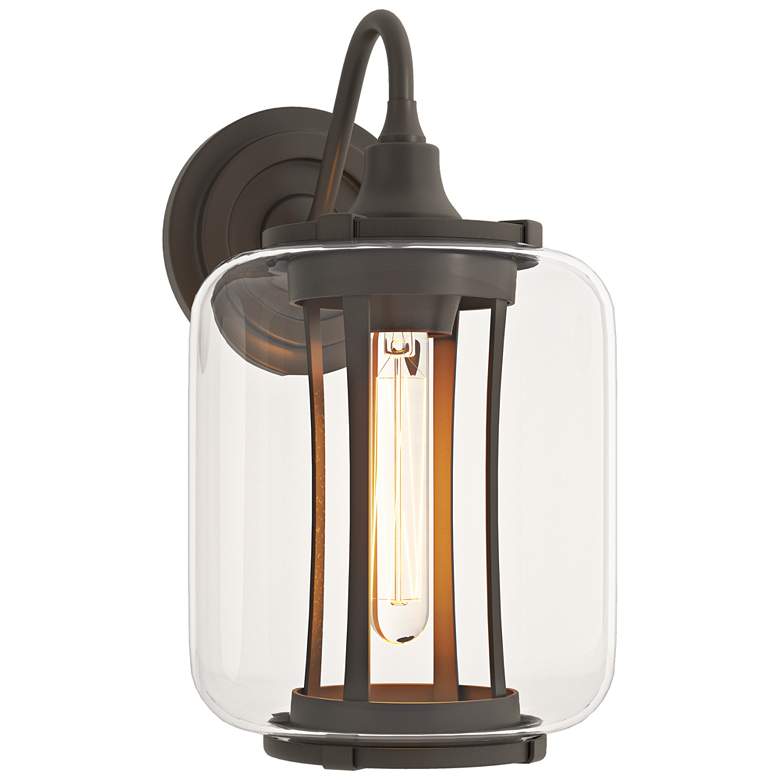 Image 1 Fairwinds 12.4 inchH Coastal Dark Smoke Outdoor Sconce With Clear Glass Sh