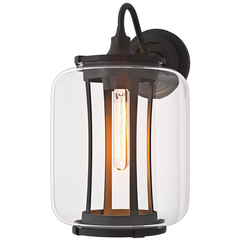 Image 1 Fairwinds 14.7"H Large Coastal Black Outdoor Sconce With Clear Glass S