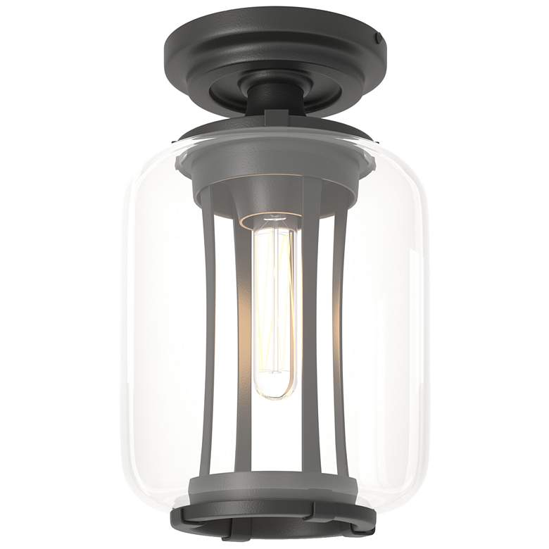 Image 1 Fairwinds Coastal Black Outdoor Semi-Flush With Clear Glass