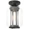 Fairwinds Coastal Black Outdoor Semi-Flush With Clear Glass