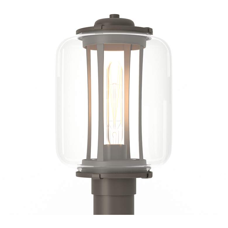 Image 1 Fairwinds Coastal Dark Smoke Outdoor Post Light With Clear Glass
