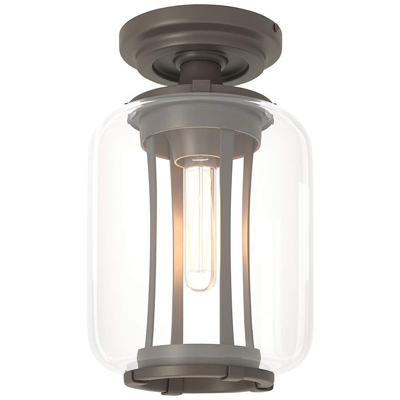 Image 1 Fairwinds Coastal Dark Smoke Outdoor Semi-Flush With Clear Glass