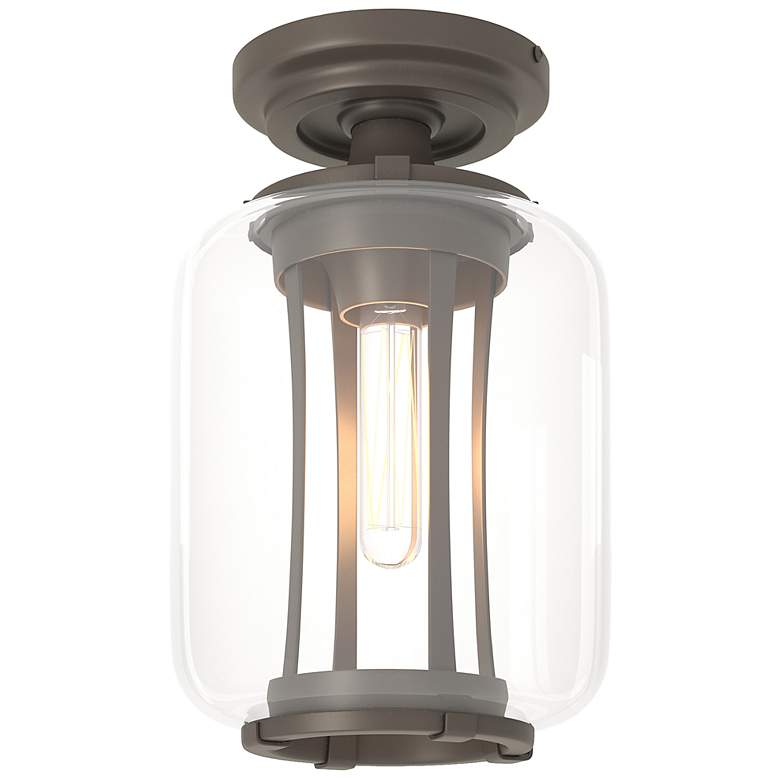 Image 3 Fairwinds Coastal Dark Smoke Outdoor Semi-Flush With Clear Glass more views