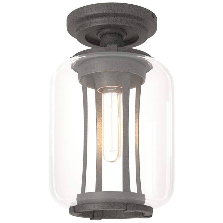 Image 1 Fairwinds Coastal Natural Iron Outdoor Semi-Flush With Clear Glass