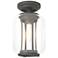 Fairwinds Coastal Natural Iron Outdoor Semi-Flush With Clear Glass
