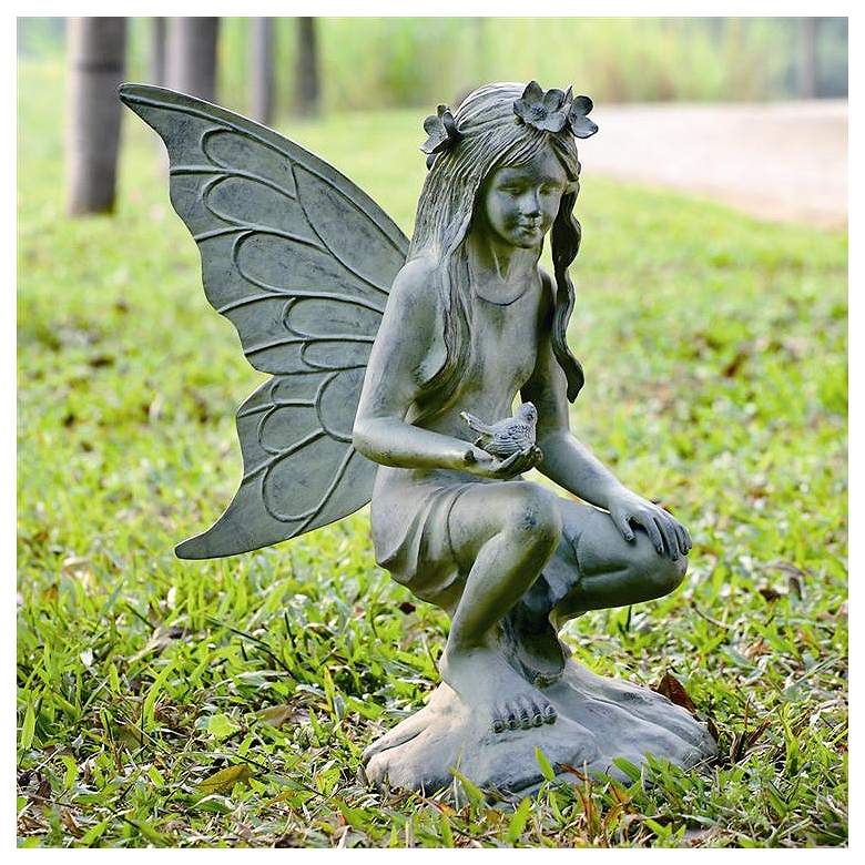 Image 1 Fairy 26 inch High Aluminum Outdoor Garden Statue