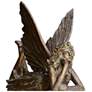 Fairy at Rest 23" Wide Antiqued Bronze Garden Statue