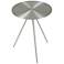 Faith Round Brushed Nickel Side Table