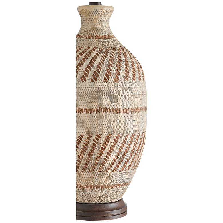 Image 3 Faiyum Tan and Brown Earthen Basket Weave Table Lamp more views
