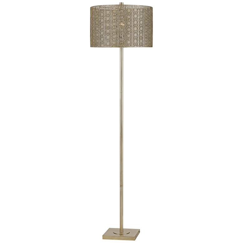 Image 1 Falfurrias Warm Silvery Gold Metal Floor Lamp