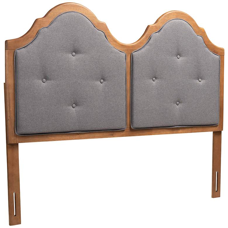 Image 2 Falk Dark Gray Fabric Double Arched Queen Size Headboard