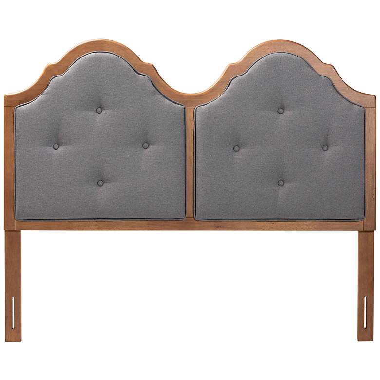 Image 4 Falk Dark Gray Fabric Double Arched Queen Size Headboard more views