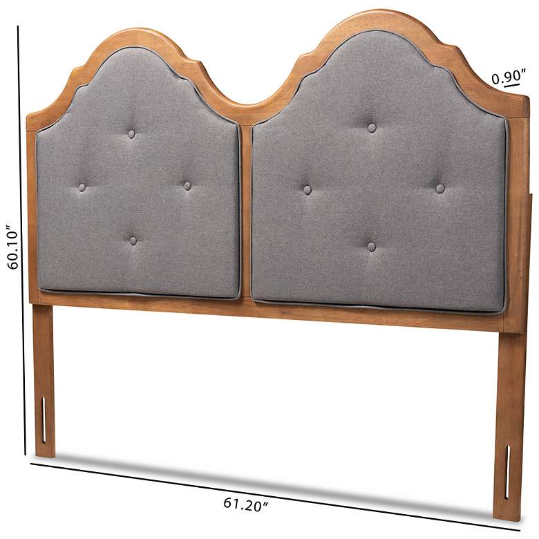 Image 5 Falk Dark Gray Fabric Double Arched Queen Size Headboard more views