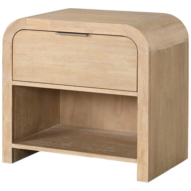 Image 1 Falkner Modern Natural 1 Drawer Nightstand With Felt Lined Drawer