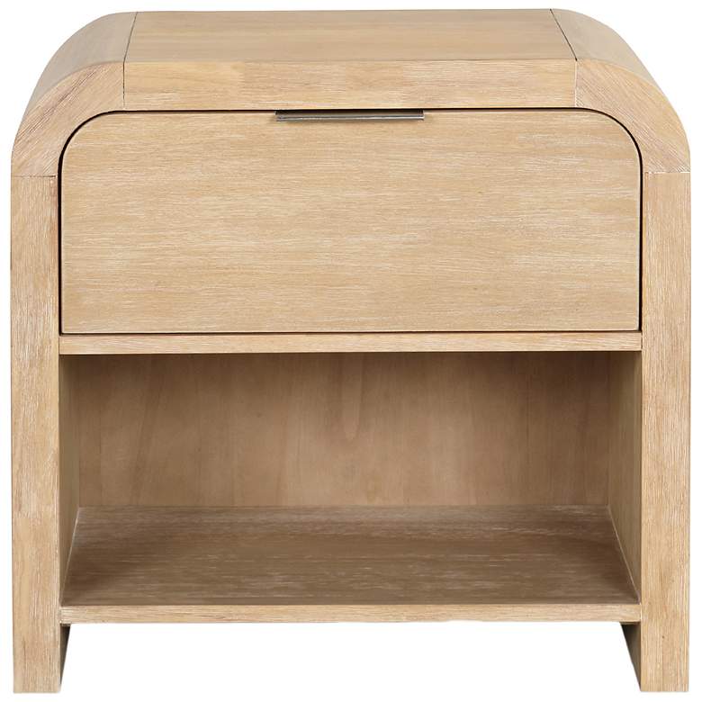 Image 3 Falkner Modern Natural 1 Drawer Nightstand With Felt Lined Drawer more views