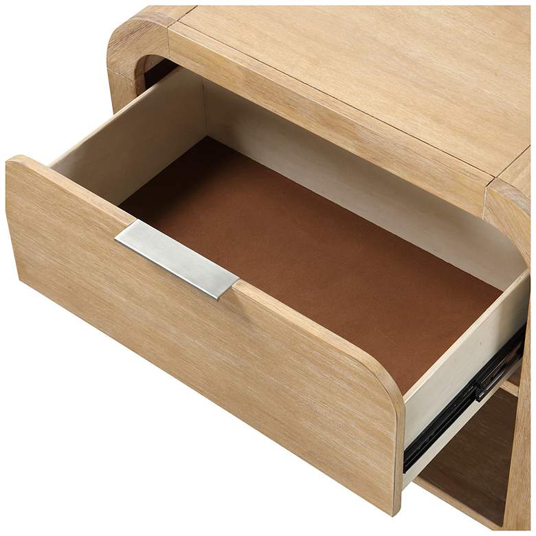 Image 6 Falkner Modern Natural 1 Drawer Nightstand With Felt Lined Drawer more views