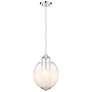 Fall Brook 9.9"W 3 Light Corded Polished Nickel Pendant w/ White Shade