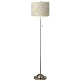 Image2 of Fall Leaves Brushed Nickel Pull Chain Floor Lamp