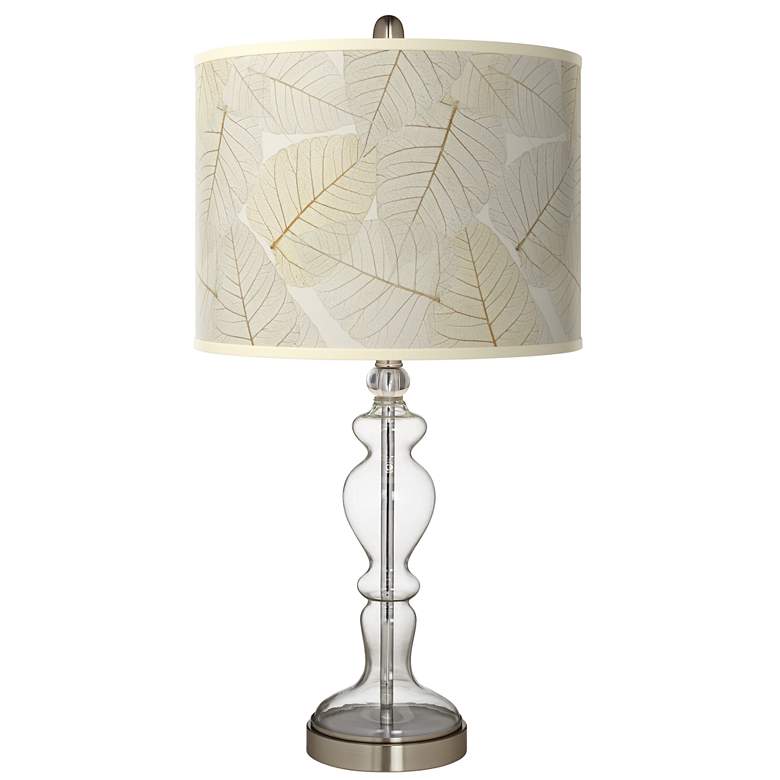 Image 1 Fall Leaves Giclee Apothecary Clear Glass Table Lamp