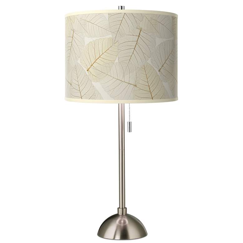 Image 1 Fall Leaves Giclee Brushed Nickel Table Lamp
