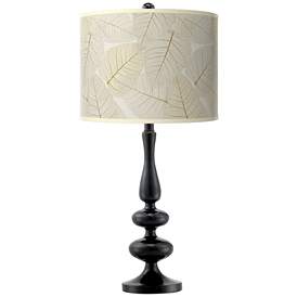Image1 of Fall Leaves Giclee Paley Black Table Lamp
