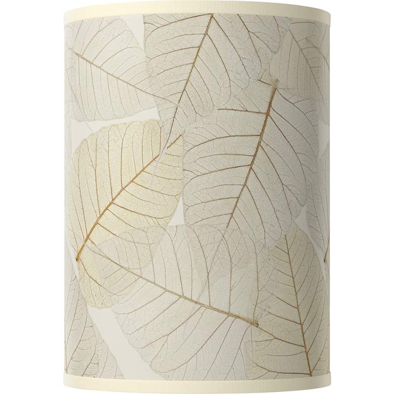Image 1 Fall Leaves White Giclee Cylinder Lamp Shade 8x8x11 (Spider)